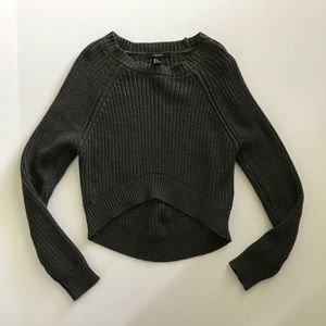 High low crop sweater